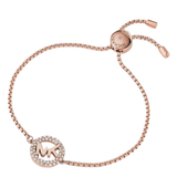 MICHAEL KORS BOXED PRECIOUS METAL-PLATED STERLING SILVER LOGO SLIDER BRACELET ROSE GOLD PLATING MKJX7321791