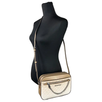 MICHAEL KORS SIGNATURE LOGO OMBRE JET SET LARGE CROSSBODY BAG IN HUSK 35R5STTC9V IN HUSK BROWN