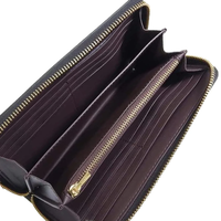 COACH BOXED LONG ZIP AROUND WALLET IN SIGNATURE LEATHER IN BLACK CF464
