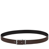 LONGCHAMP DELTA BOX MEN'S BELT BLACK/MOCHA – LEATHER 42044024093 – 42044 024 093