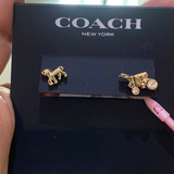 COACH HORSE AND CARRIAGE STUD EARRINGS F77695
