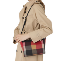 BLUE LABEL CRESTBRIDGE CHECK PVC MINI SHOUDER / CROSSBODY BAG 5513342142 BLACK RED