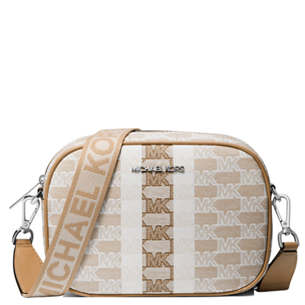Michael Kors Jet Set Travel Medium Logo Stripe Crossbody Bag In