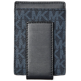 MICHAEL KORS OUTLET COOPER SIGNATURE LOGO MONEY CLIP CARD CASE 36F4LCOD1B ADMRL/PLBLUE