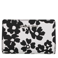 MICHAEL KORS JET SET MEDIUM FLORAL PRINT BI-FOLD WALLET BLACK 35S5STVF6Y