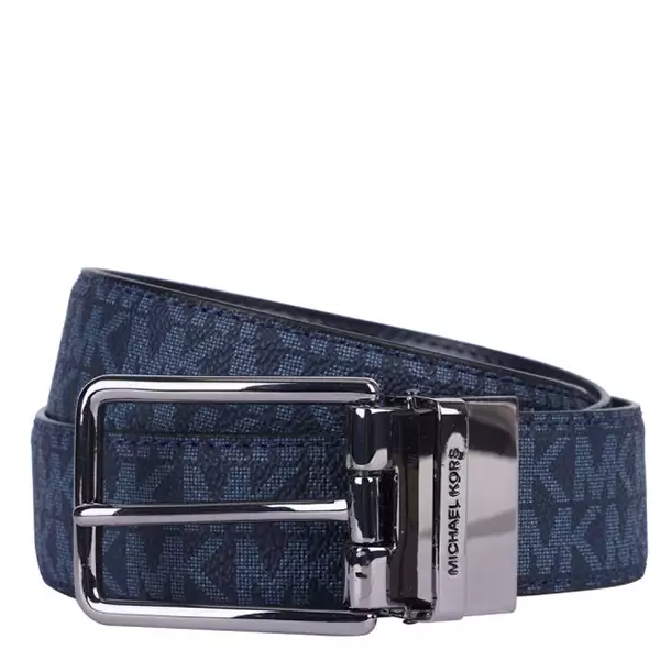 MICHAEL KORS REVERSIBLE LOGO AND LEATHER BELT 36F1LBLY9B ADMIRAL /PL BLUE