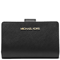 MICHAEL KORS MEDIUM CROSSGRAIN LEATHER WALLET 35F7GTVF2L BLACK