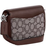 COACH AMELIA SADDLE BAG IN SIGNATURE JACQUARD CU982 SV/OAK/MAPLE