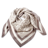 COACH SIGNATURE PRINT SILK SQUARE SCARF C8362 BONE