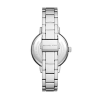 MICHAEL KORS BOXED SOFIE THREE-HAND SILVER-TONE STAINLESS STEEL WATCH MKO1053 36MM
