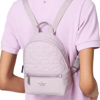 KATE SPADE NEW YORK SPADE FLOWER QUILTED NYLON SMALL BACKPACK KK158 PALE AMETHYST