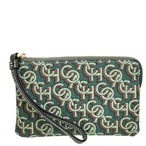 Coach CH647 Corner Zip Wristlet With Floral Cluster Print IN Chalk Multi 