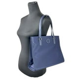 TORY BURCH ELLA SMALL NYLON TOTE 160633 IN TORY NAVY