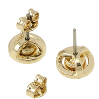 COACH HALO PAVE 2-IN-1 STUD EARRINGS GOLD/CLEAR C9324