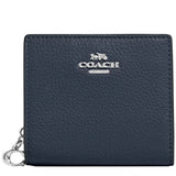 COACH SNAP WALLET IN BLUE C2862 PEBBLE LEATHER