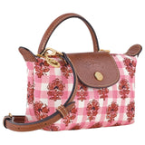LONGCHAMP LE PLIAGE POUCH  CROSSBODY BEIGIE 34205 HGG 633 RED BLUSH FLOWER