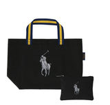 POLO RALPH LAUREN TOTE BAG INCLUDE SMALL POUCH 2 IN ONE BLACK HORSE