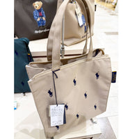 POLO RALPH LAUREN TOTE BAG WITH ZIP BEIGIE