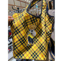 POLO RALPH LAUREN ECO BAG YELLOW CHECK SOULDER BAG BEAR DESIGN