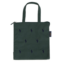 POLO RALPH LAUREN TOTE BAG WITH ZIP DARK GREEN