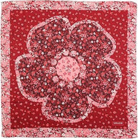 COACH SIGNATURE PRINT SILK SQUARE SCARF TEA ROSE MULTI FLORAL PRINTED