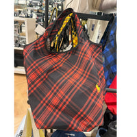 POLO RALPH LAUREN ECO BAG RED CHECK SOULDER BAG EMBROIDERED BEAR LOGO