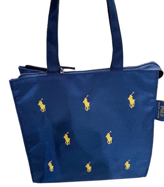 POLO RALPH LAUREN TOTE BAG WITH ZIP NAVY BLUE