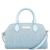 KATE SPADE MADISON STUDDED DENIM SMALL DOLLY DUFFLE CROSSBODY LIGHT BLUE KK204