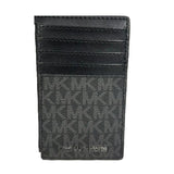 MICHAEL KORS SIGNATURE TOP ZIP CARD CASE COIN POUCH CARD HOLDER WALLET BLACK SIGNATURE 35F2STVD2B