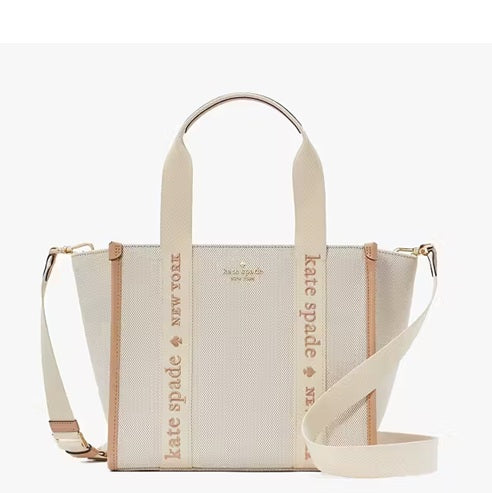 KATE SPADE NEW YORK KIP DENIM SMALL TOTE KG767 LIGHT FAWN