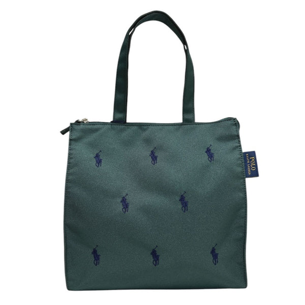 POLO RALPH LAUREN TOTE BAG WITH ZIP DARK GREEN