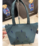 POLO RALPH LAUREN TOTE BAG WITH ZIP DARK GREEN