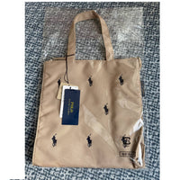 POLO RALPH LAUREN TOTE BAG WITH ZIP BEIGIE