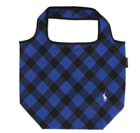 POLO RALPH LAUREN ECO BAG BLUE CHECK SOULDER BAG EMBROIDERED BEAR LOGO