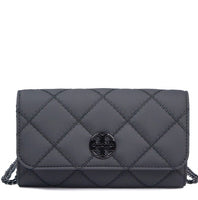 TORY BURCH WILLA MATTE BLACK QUILTED PU CHAIN WALLET WOC CROSSBODY CLUTCH BAG 150059
