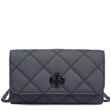 TORY BURCH WILLA MATTE BLACK QUILTED PU CHAIN WALLET WOC CROSSBODY CLUTCH BAG 150059