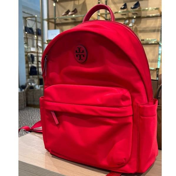 TORY BURCH ELLA MEDIUM NYLON BACKPACK 88368 BRILLIANT RED