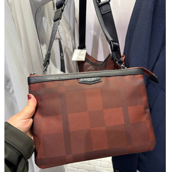 BLACK BLUE LABEL CRESTBRIDGE CHECK  CROSSBODY BAG FROM JAPAN UNISEX MAROON