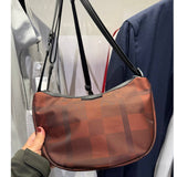 BLACK BLUE LABEL CRESTBRIDGE CHECK  CROSSBODY BAG FROM JAPAN 5114530584 DUMPLING UNISEX MAROON