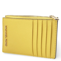 MICHAEL KORS JET SET TRAVEL LEATHER MD TOP ZIP CARD CASE 35F2GTVD2L DAISY YELLOW