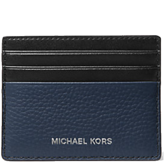 MICHAEL KORS MEN COOPER PEBBLED LEATHER TALL CARD CASE IN NAVY 39F9LCOD2L