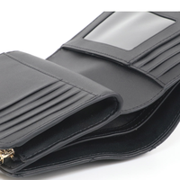 KATE SPADE CAREY SMOOTH QUILTED LEATHER MEDIUM COMPACT BIFOLD WALLET IN BLACK KG424