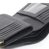KATE SPADE CAREY SMOOTH QUILTED LEATHER MEDIUM COMPACT BIFOLD WALLET IN BLACK KG424