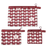 KUSUGURU JAPAN MICHO FLAT POCHI 3-PIECE SET BL WOMEN'S POUCH 3-PIECE SET RED