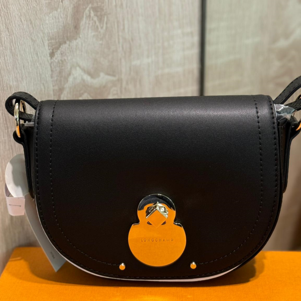 LONGCHAMP CAVALCADE MEDIUM LEATHER CROSSBODY BAG BLACK 10087HNA001 cadysdeluxe