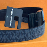 MICHAEL KORS OUTLET MENS 31MM REVERSIBLE LOGO LEATHER BELT - MK SIGNATURE BLACK 36S5LBLY2B SIZE NS