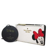 KATE SPADE X DISNEY MINNIE SMALL SLIM BIFOLD WALLET PARCHMENT CREAM  KG660