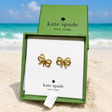 KATE SPADE BOW MEETS GIRL STUD EARRINGS GOLDEN BOX