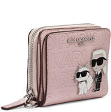 KARL LAGERFELD L5GNO6EI SMALL ZIP WALLET WRISTLET PINK