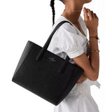 KATE SPADE GWEN MEDIUM TOTE BAG  BLACK TOP ZIP KP070